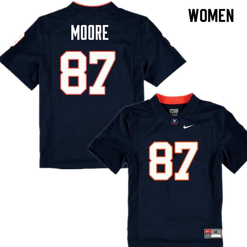Women #87 Herman Moore Virginia Cavaliers College Football Jerseys Sale-Navy